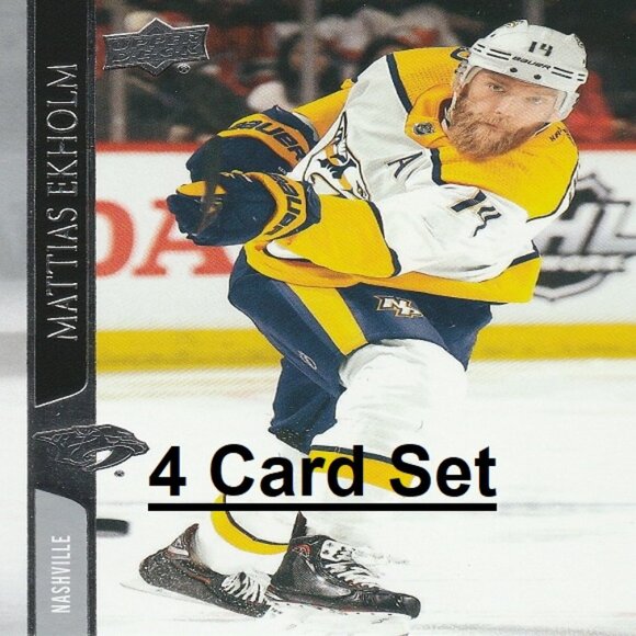 Mattias Ekholm Nashville Predators NHL Hockey Card Collection - 4 Card Set - Picture 1 of 5